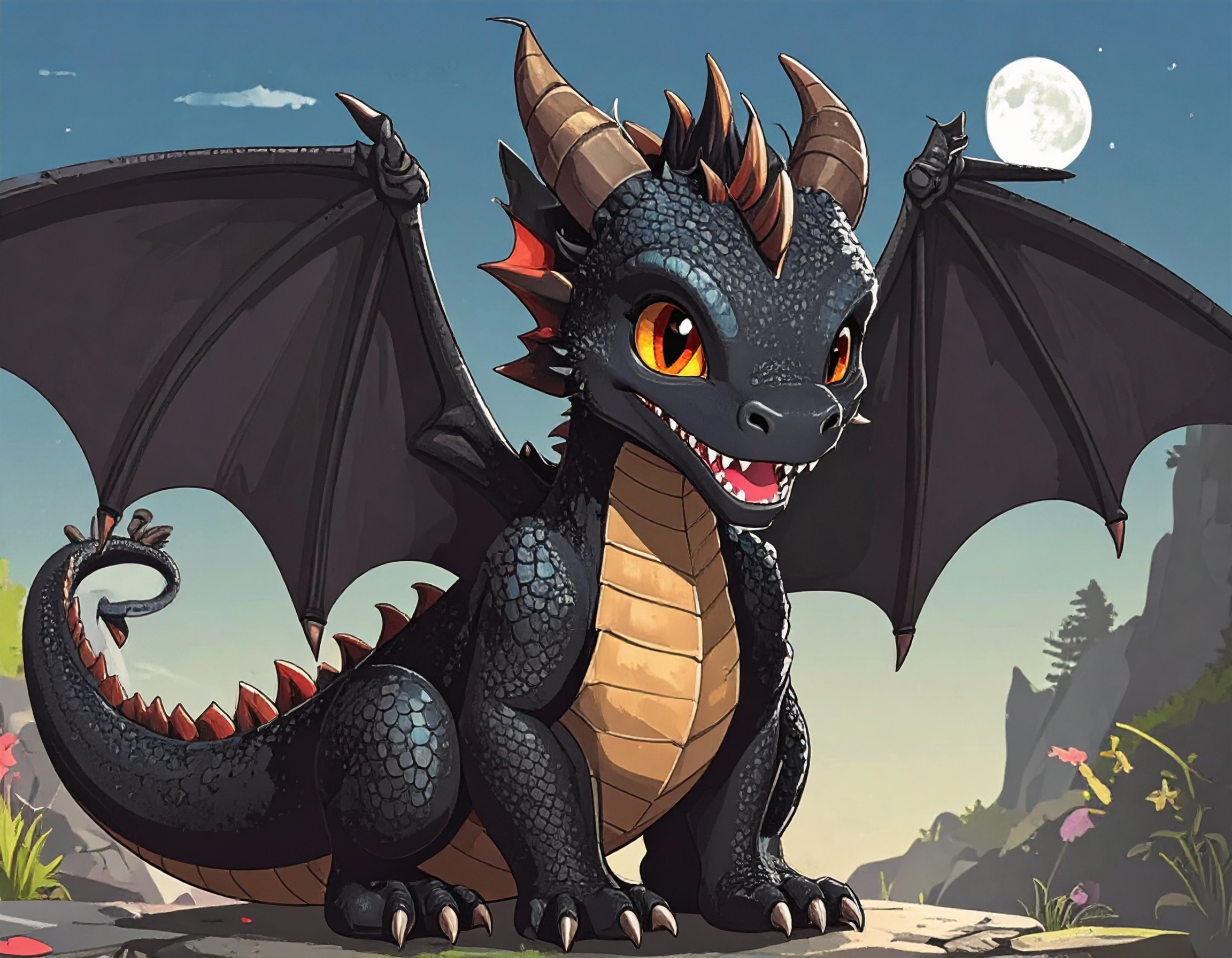 Kai, a powerful dragon-human hybrid with piercing eyes, representing the bridge between two worlds